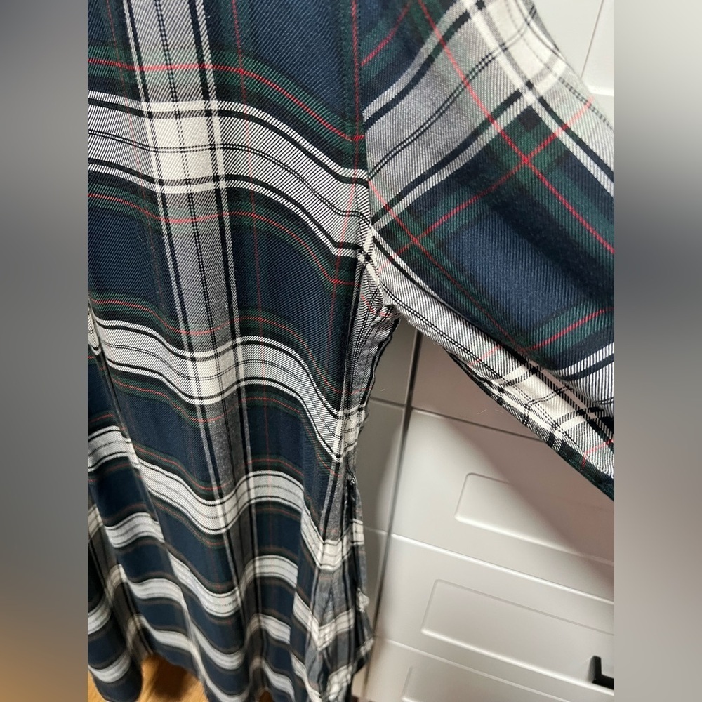 Tommy Hilfiger Green and white Plaid Shirt dress (MB1) - Picture 7 of 17